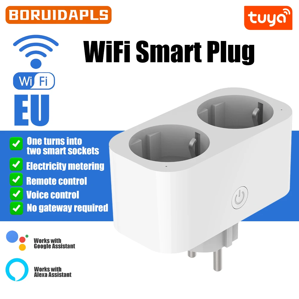 BORUIDAPLS WiFi Smart socket E - đánh giá và giá Timer Dual Outlet
