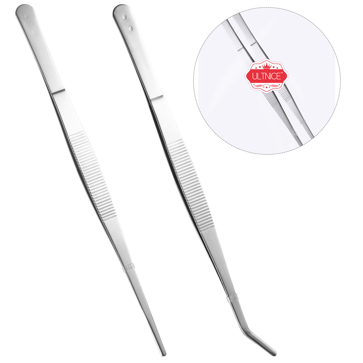 2pcs Stainless Steel Tweezers  - đánh giá và giá Feeding Tong Stainless